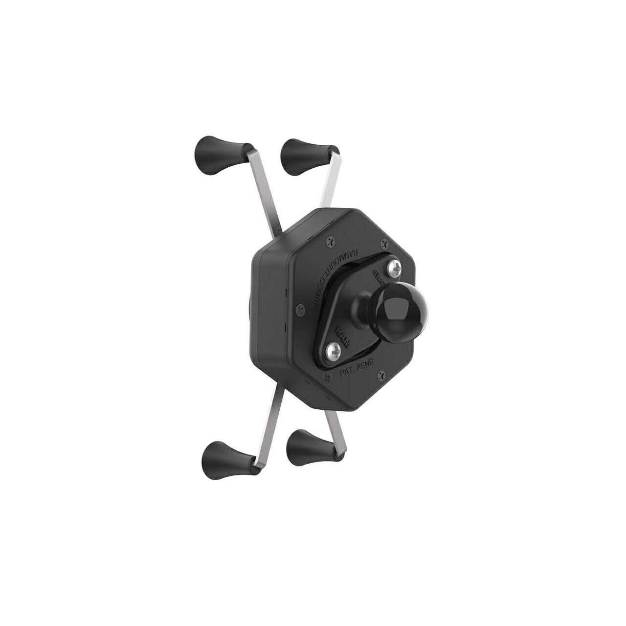 防振Xグリップ(M)スマホホルダー テザー付 【Vibe-Safe】 ブラック 1インチボール 1個入り