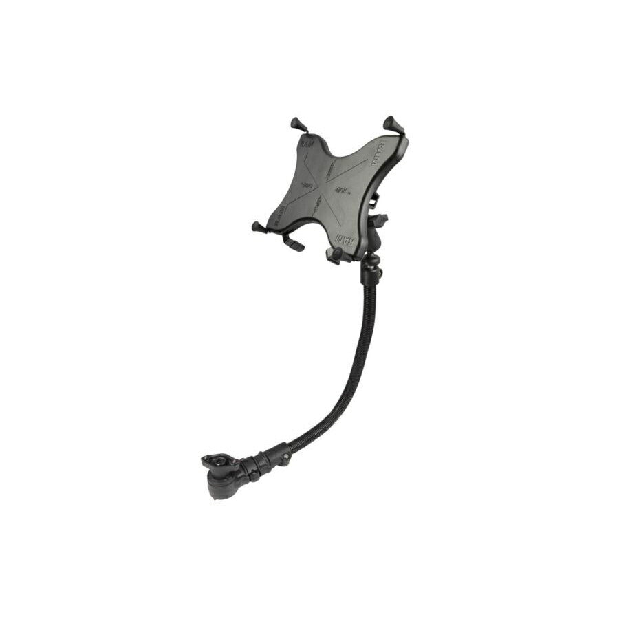 X-Grip (XL) & Wheelchair Universal Base (Flexible Arm) for 9-10 inch Tablets, Black, 1 inch Ball, 1 piece