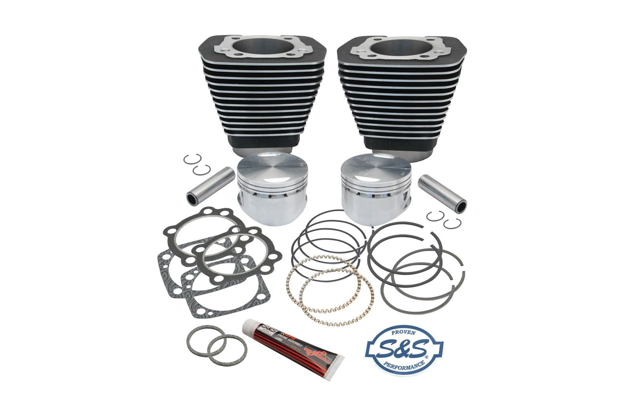 S&S Sidewinder Big Bore & Piston Kit, Big Twin (84-99), Wrinkle Black, Harley