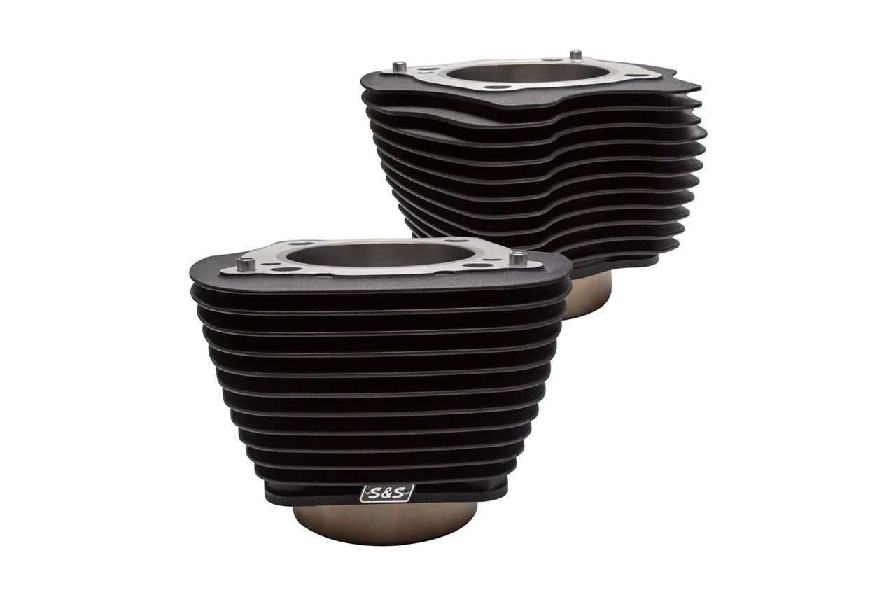 4.25 Big Bore Cylinder Set No Highlight M8 Wrinkle Black Softail Touring