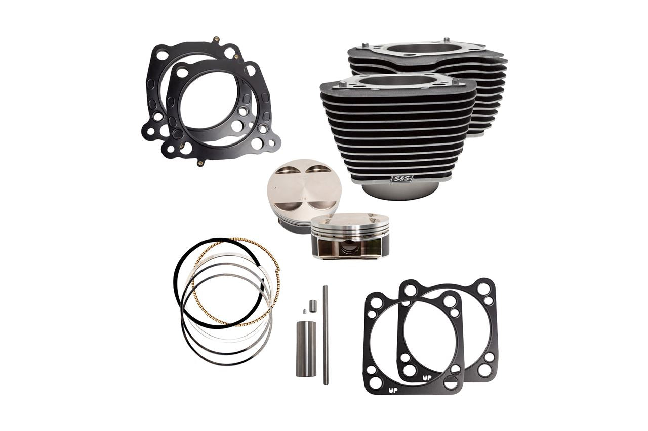 128 Big Bore Kit H/L M8 (114CI) Wrinkle Black Softail Touring