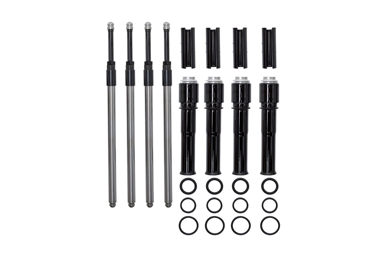 Quickie Pushrod Kit Twin Cam (99-17) Gloss Black 4-piece Set Dyna Softail Touring