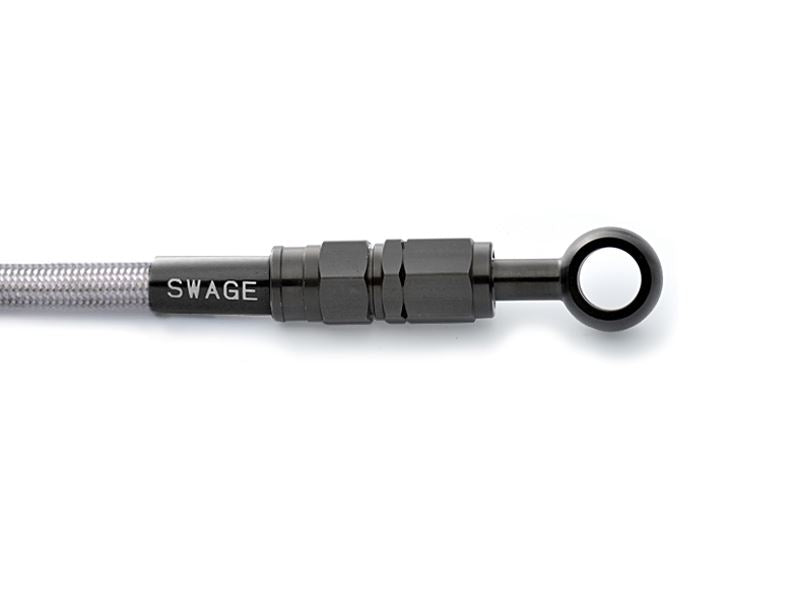ZX-12R Mesh Brake Hose Front Stainless Black/Clear Hose BTF700