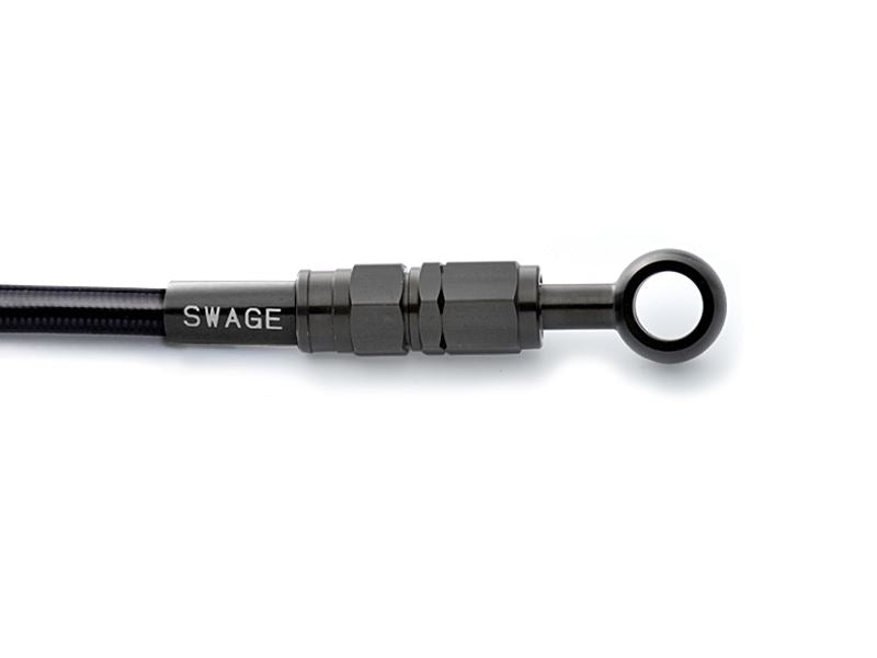 XR50/100モタード メッシュ ブレーキホース フロント ステンレスブラック/ブラックホース BTFB149
