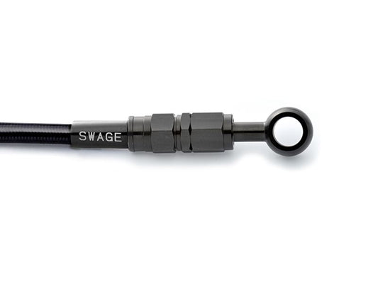 バンディット400 メッシュ ブレーキホース リア ステンレスブラック/ブラックホース BTRB415