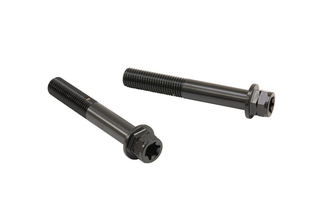 Stainless Caliper Mount Bolts, Flanged Hex, Black, 65mm, Pack of 2