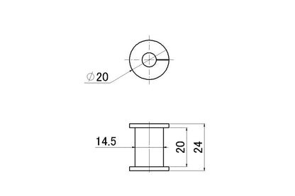 EAP290-1 ラバーブッシュ メッシュホース用 φ14.5×φ7.2×L20mm 1個