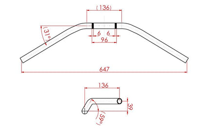 Superbike Handlebar Type 1 Black Plating 22.2φ CB1100EX CB400SF SV650 XJR1300