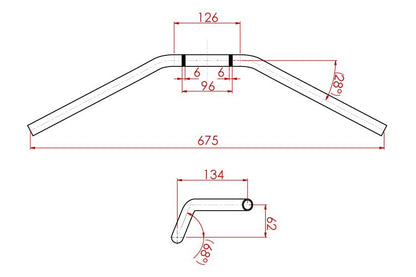 Superbike Handlebar Type 4 Black Plated 22.2φ ZRX1200 MT-07 CB1100EX SV650