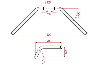 Super Bar Daytona Handle Type 2 Black Plated 22.2φ ZRX1200 MT-07 CB1100EX SV650