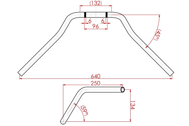 Superbar Daytona Handlebar Type 4 Black Plated 22.2φ ZRX1200 MT-07 CB1100EX SV650