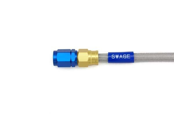 Harley/FXDX Mesh Brake Hose Front Gold & Blue/Clear Hose PAF886