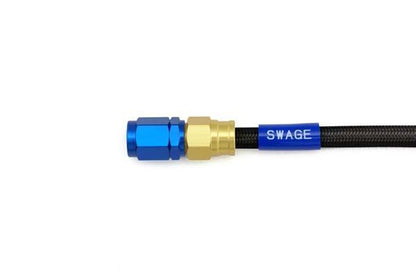 Harley/XL1200X Mesh Brake Hose Front Gold & Blue/Black Hose PAFB822