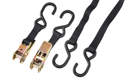 Ratchet Tie Down Straps Black 2 Pairs