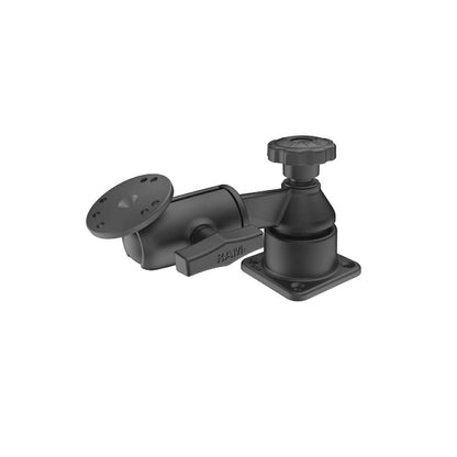 AMPS Round Base & Swing Arm Set, 152mm Long, Single Pivot, Black, 1.5 inch Ball, 1 pc.