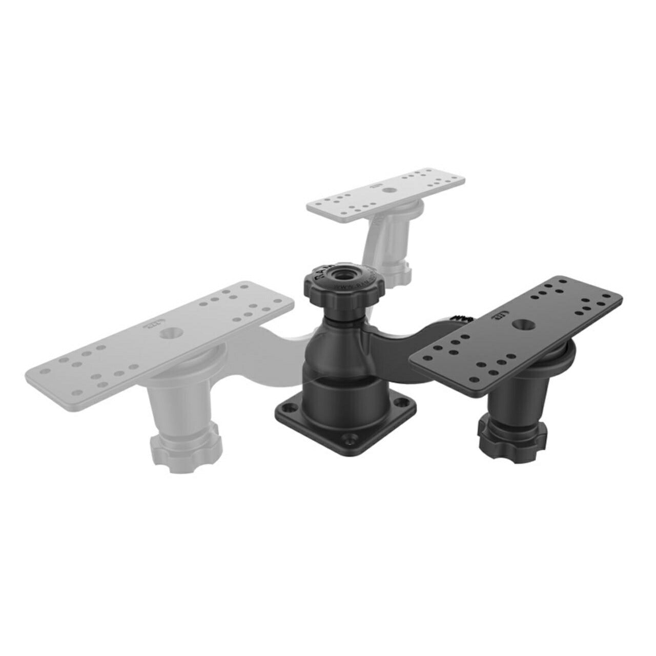 魚探マウント(M)セット スクエアベース スイング式 プレートサイズ158.7X50.8mm ブラック 1個入り