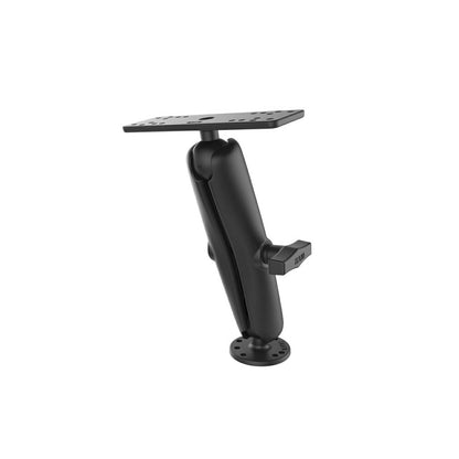 魚探マウント(M)＆AMPSラウンドベース(ロングアーム) プレートサイズ158.7X50.8mm ブラック 1.5インチボール 1個入り