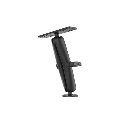 魚探マウント(M)＆AMPSラウンドベース(ロングアーム) プレートサイズ158.7X50.8mm ブラック 1.5インチボール 1個入り