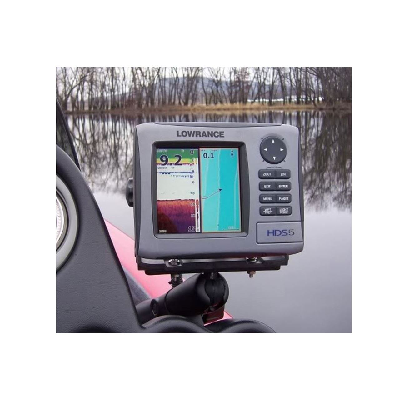 魚探マウント(M)＆AMPSラウンドベース(ロングアーム) プレートサイズ158.7X50.8mm ブラック 1.5インチボール 1個入り