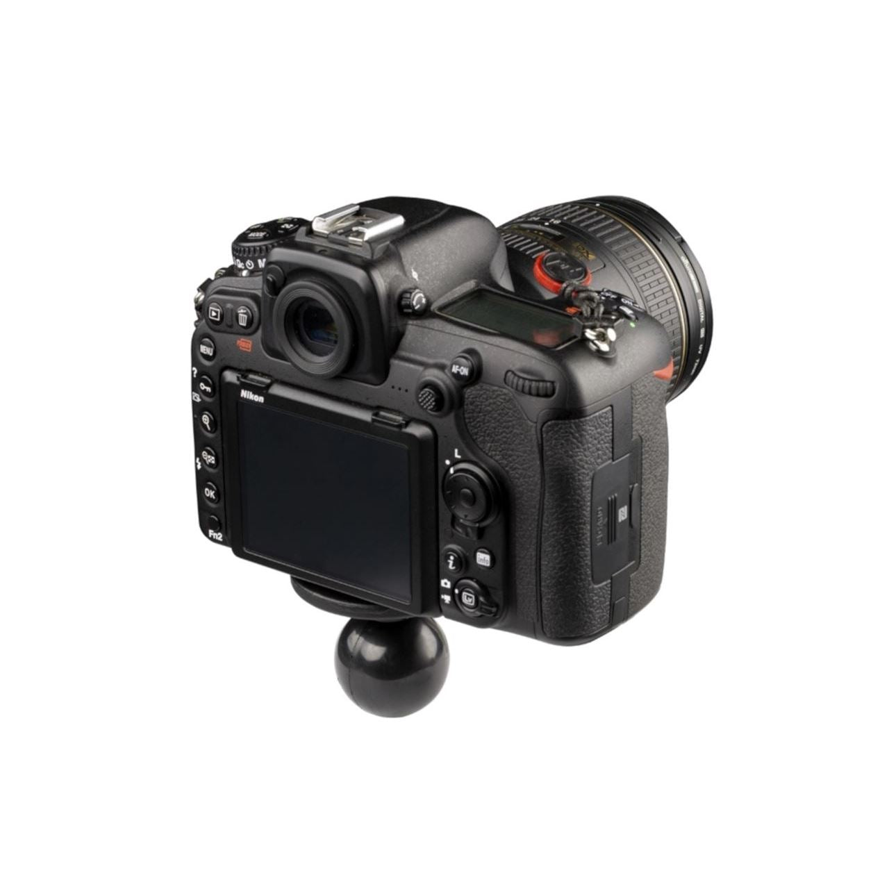 AMPS Hole Round Base with 1/4"-20 Thread (for Tripod Screws), Black, 1.5-inch Ball, 1 pc.