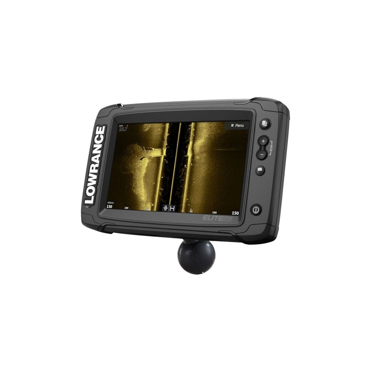 Ball Adapter for Lowrance ELITE5 & 7, Black, 1.5-inch Ball, 1 pc.