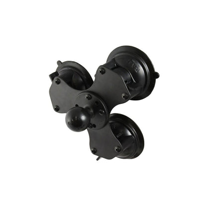 Triple Suction Base, Black, 1.5-inch Ball, 1 pc.