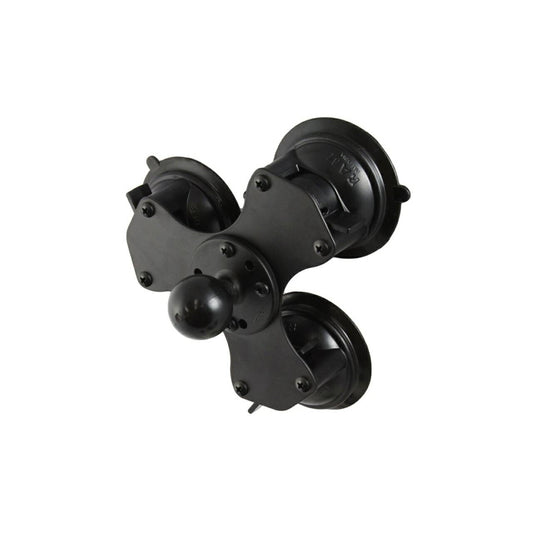 Triple Suction Base, Black, 1.5-inch Ball, 1 pc.