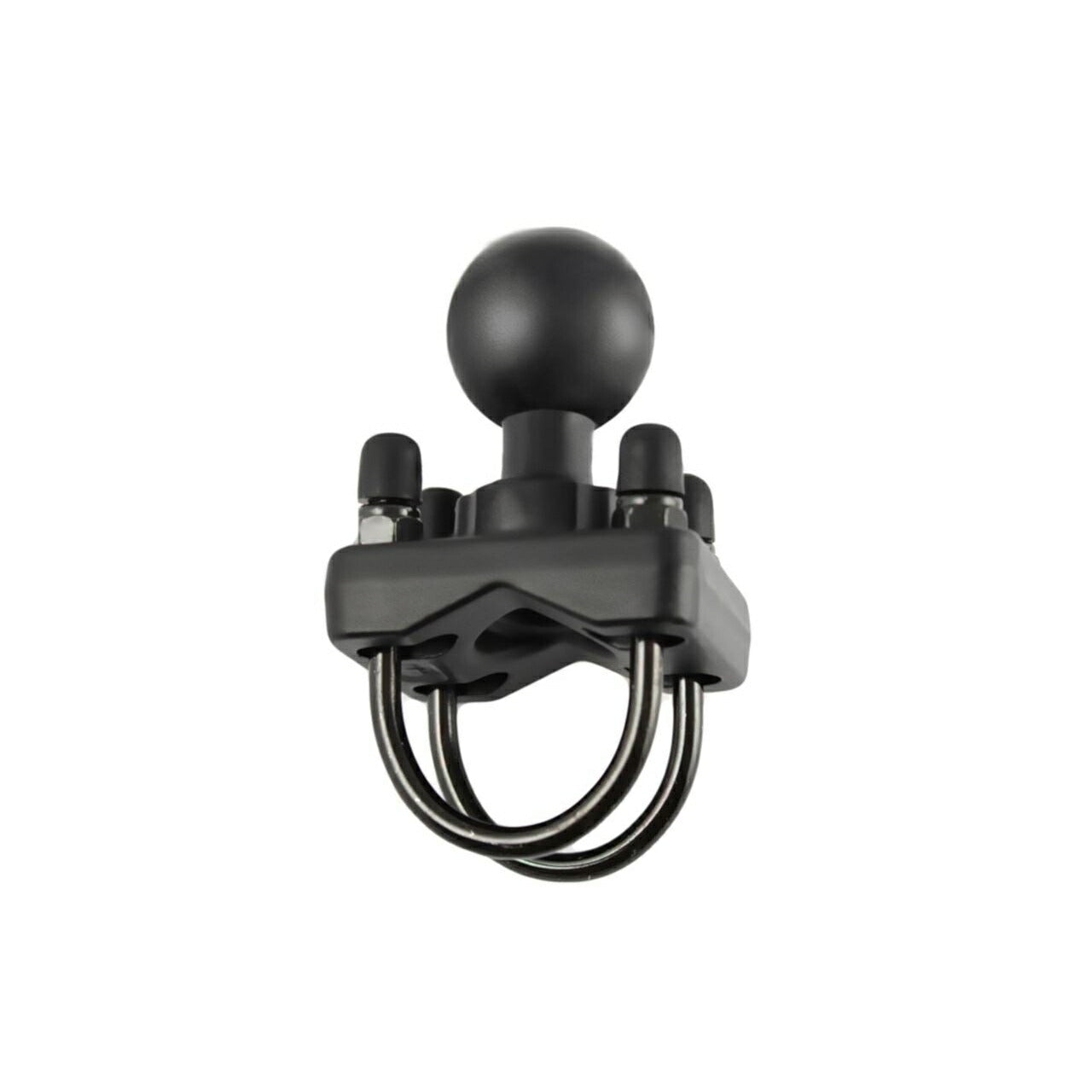 Double U-Bolt Clamp Base (Galvanized Bolts) for φ31.75-38.1mm, Black, 1.5-inch Ball, 1 Piece