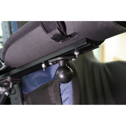 Universal Wheelchair Seat Rail Ball Base, Black, 1.5 inch ball, 1 piece