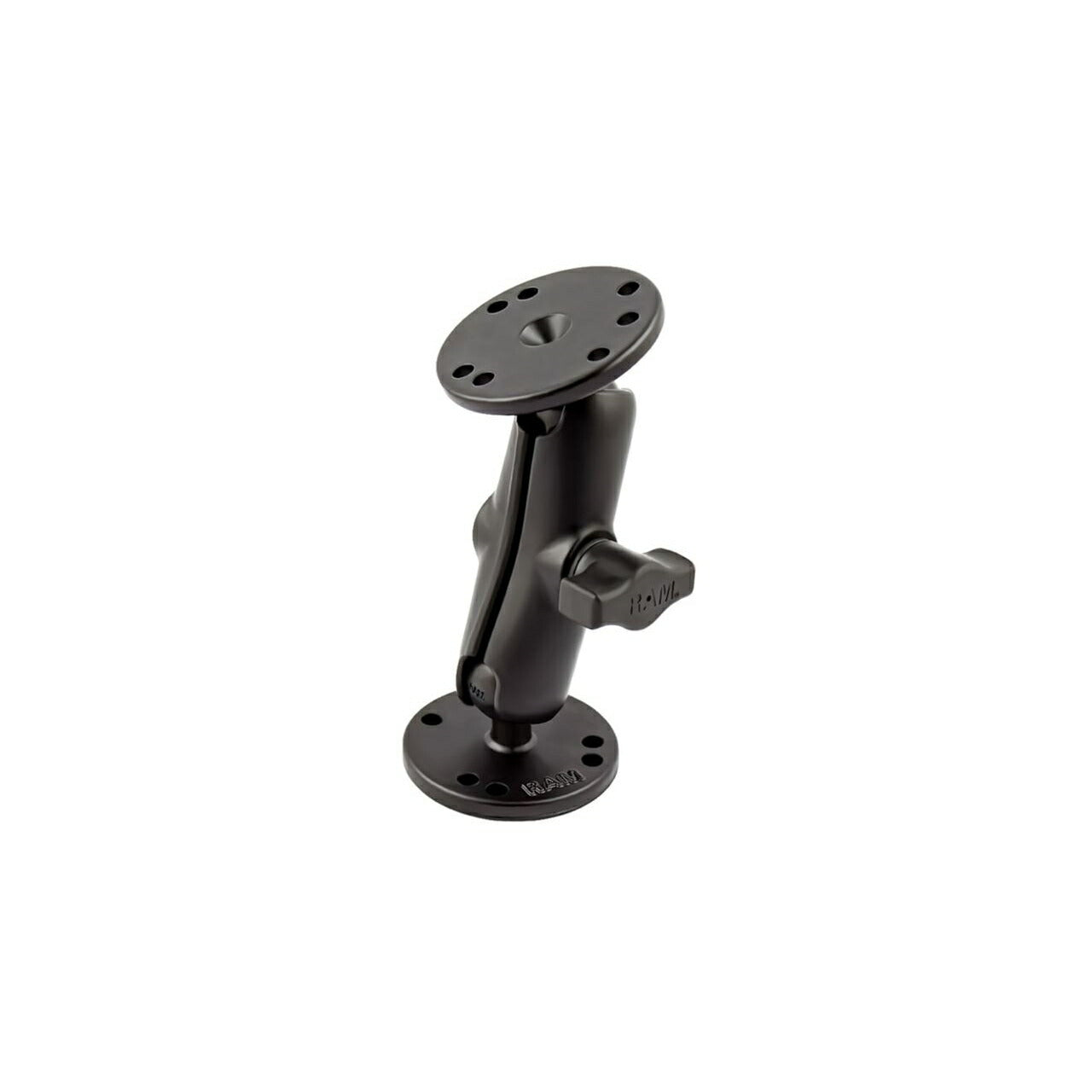 AMPS Round Base 2-Piece Set (Standard Arm) Black 1-inch Ball