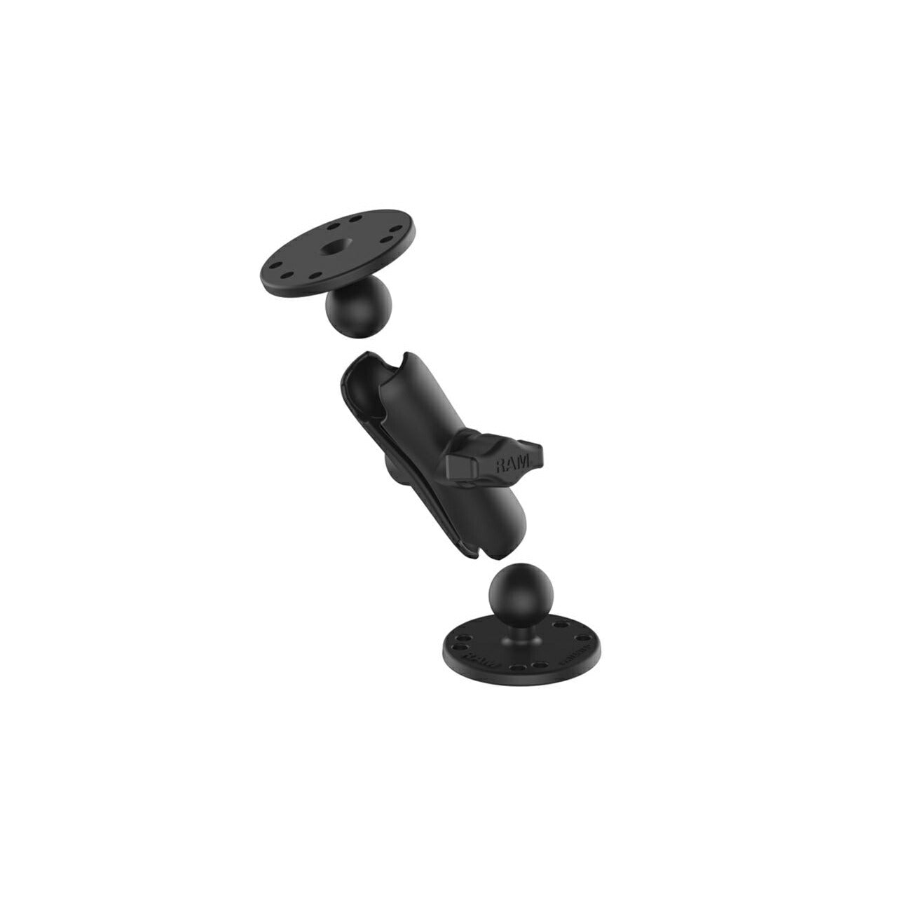 AMPS Round Base 2-Piece Set (Standard Arm) Black 1-inch Ball