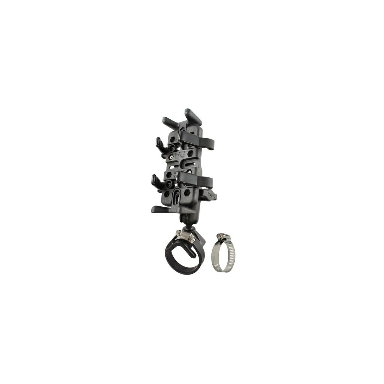 Finger Grip & Belt Clamp Base Set (Standard Arm) compatible with φ25.4-53.3mm, Black, 1-inch Ball, 1 pc.