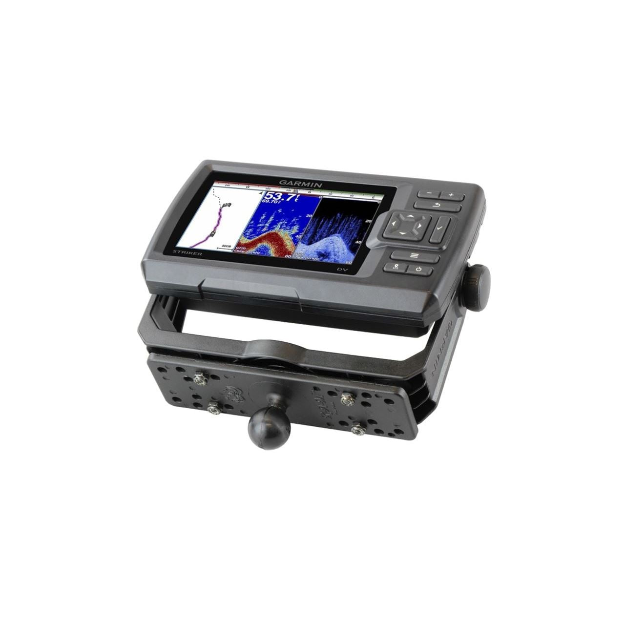 魚探マウントプレート(M) 158.7X50.8mm ブラック 1インチボール 1個入り