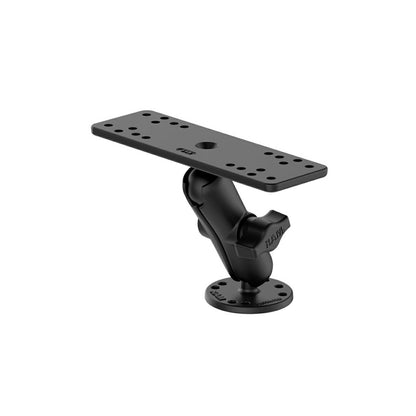 Fishfinder Mount (M) & AMPS Round Base (Standard Arm) Plate Size 158.7X50.8mm Black 1 inch ball 1 piece