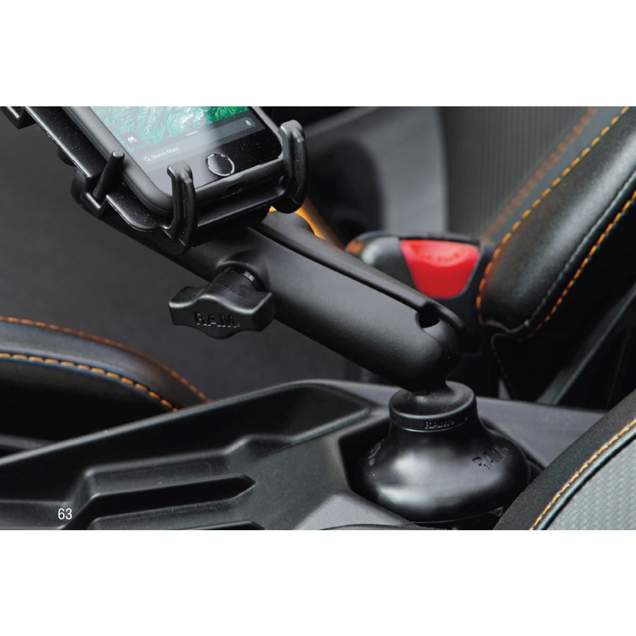 Long Arm, Black, 1-inch ball, 1 pc.