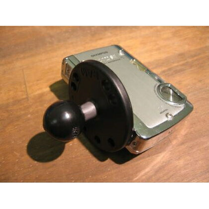 AMPSホールラウンドベース 1/4inch-20ネジ付(三脚ネジ用) ブラック 1インチボール 1個入り