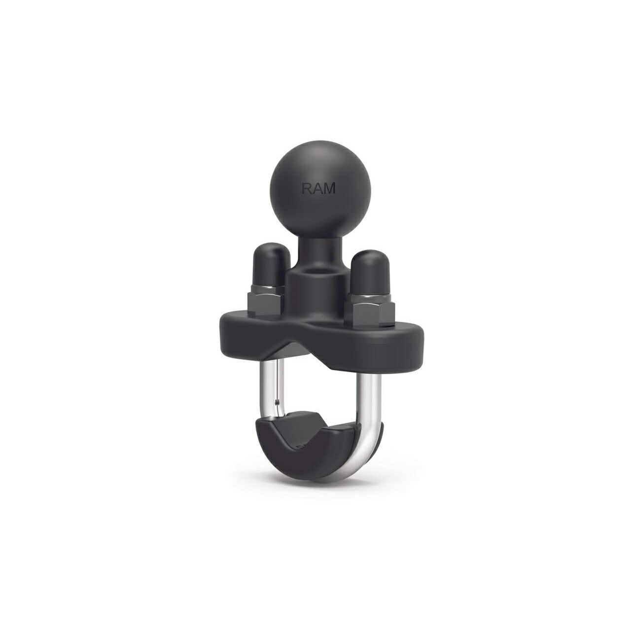 U-bolt Clamp Base (stainless bolt) for φ12.7-25.4mm, Black, 1-inch Ball, 1 piece