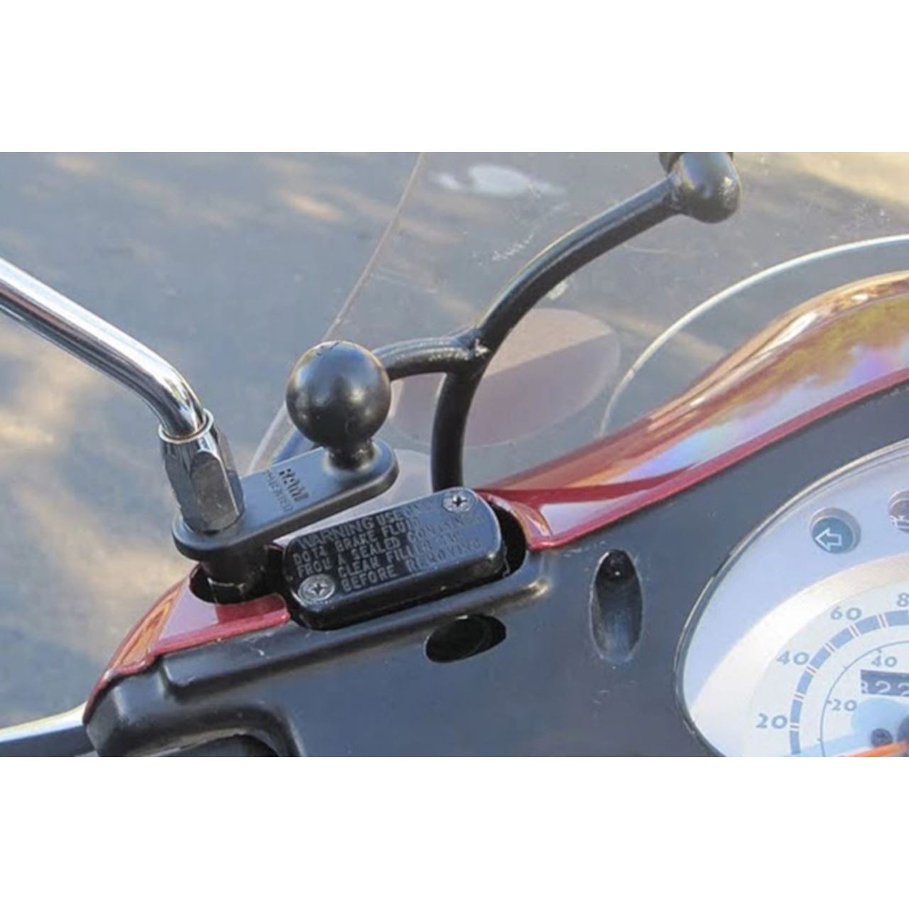 Mirror Frame Base 11mm Hole Black 1-inch Ball 1 pc.