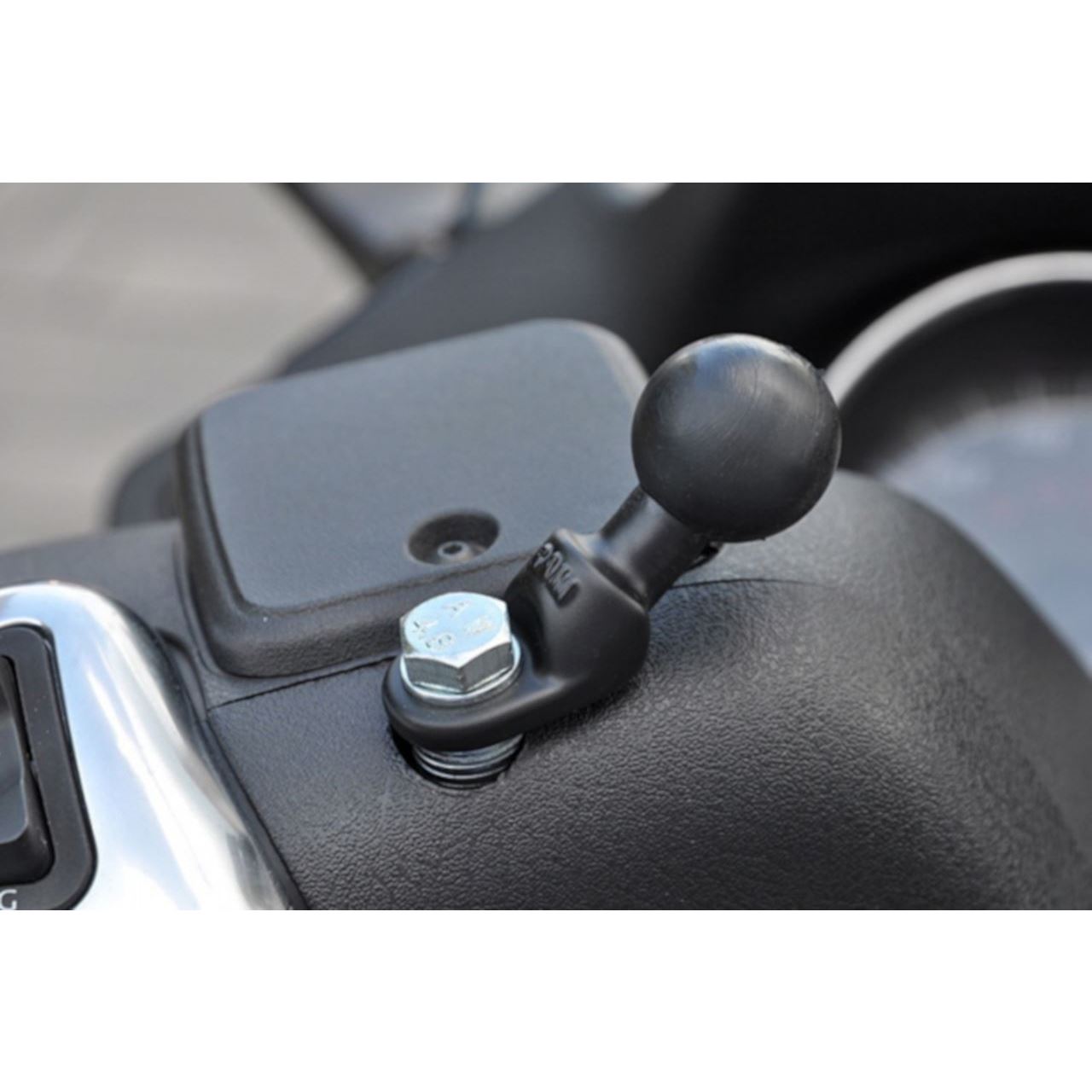 Mirror Frame Base, 9mm Hole, Black, 1-inch Ball, 1 Piece