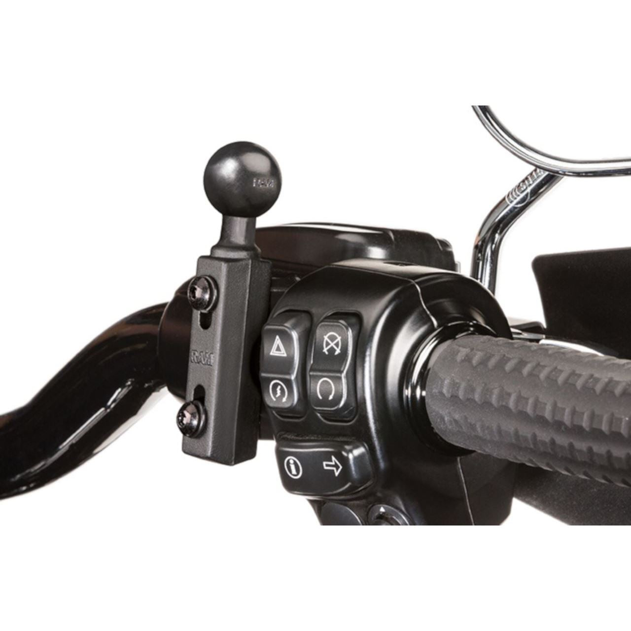 Master Cylinder Clamp Base (with U-Bolt) for 12.7-31.75mm, Black, 1-inch Ball, 1 pc.