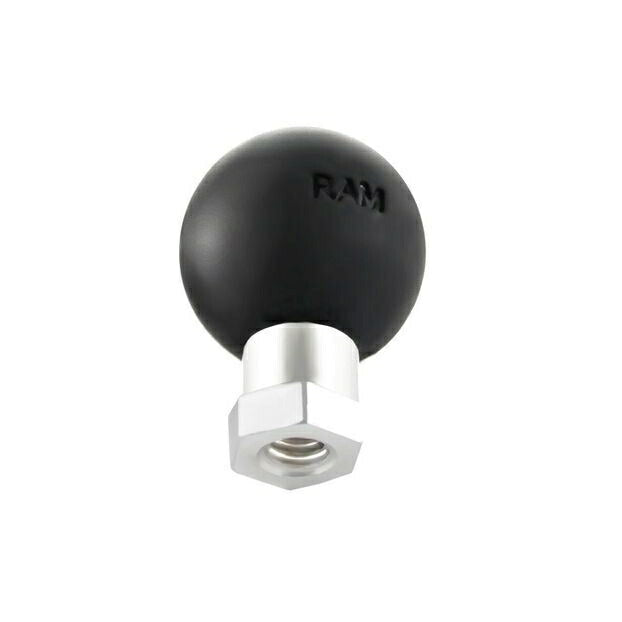 Ball Adapter with 1/4-20 x 0.625 inch Threaded Hole, Black, 1-inch Ball, 1 pc.