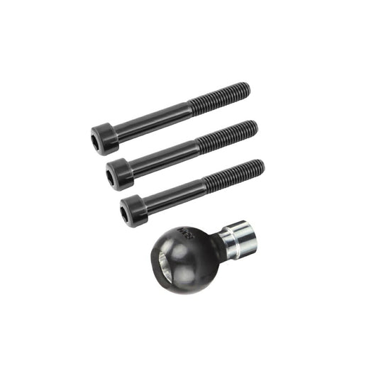 M8 Bolt Base (3 Bolt Types Included) - Black, 1-inch Ball, 1 pc.