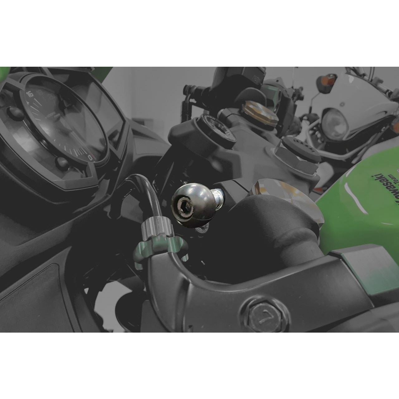 M8 Bolt Base (3 Bolt Types Included) - Black, 1-inch Ball, 1 pc.