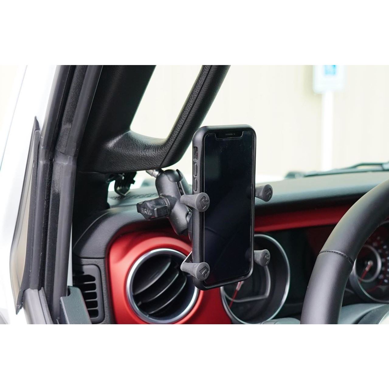 M8 Bolt Base (3 Bolt Types Included) - Black, 1-inch Ball, 1 pc.