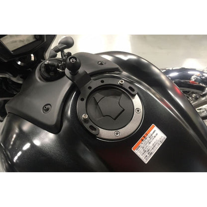 Gas Tank Base (Kawasaki/BMW Compatible) Black, 1-inch Ball, 1 pc.