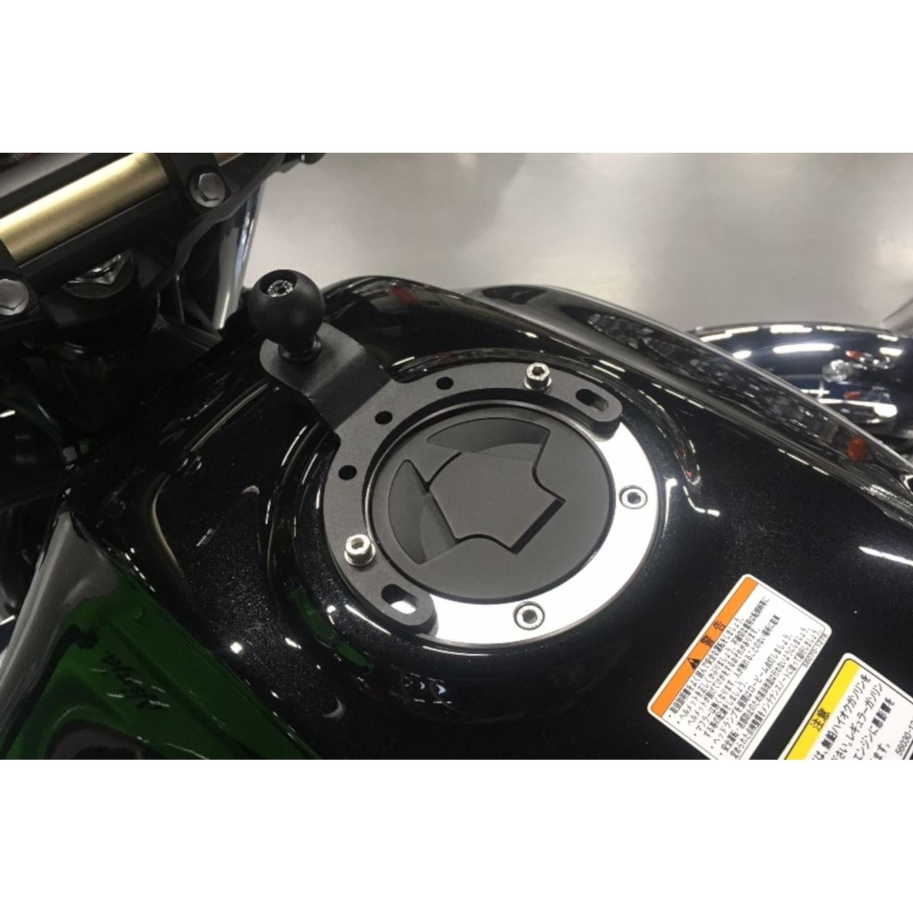 Gas Tank Base (Kawasaki/BMW Compatible) Black, 1-inch Ball, 1 pc.