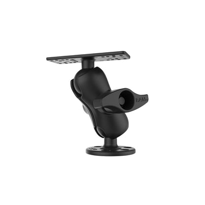 Fish Finder Mount (M) & Round Base Set (Short Arm) Plate Size 158.7×50.8mm Black 2.25 inch ball 1 pc.
