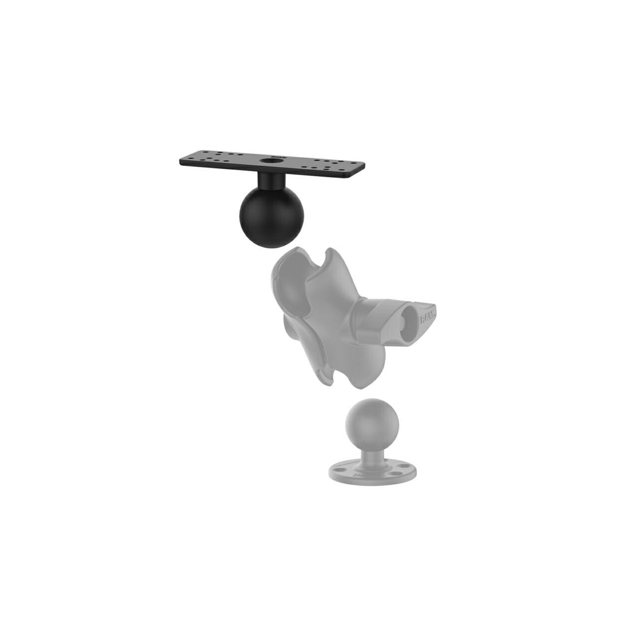 Fish Finder Mount Plate (M) 158.7×50.8mm Black 2.25 inch Ball 1 pc.