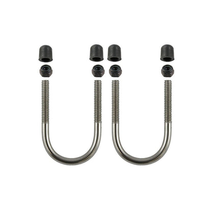 Stainless bolt/nut set for double U-clamp base (repair), black, 1 pc