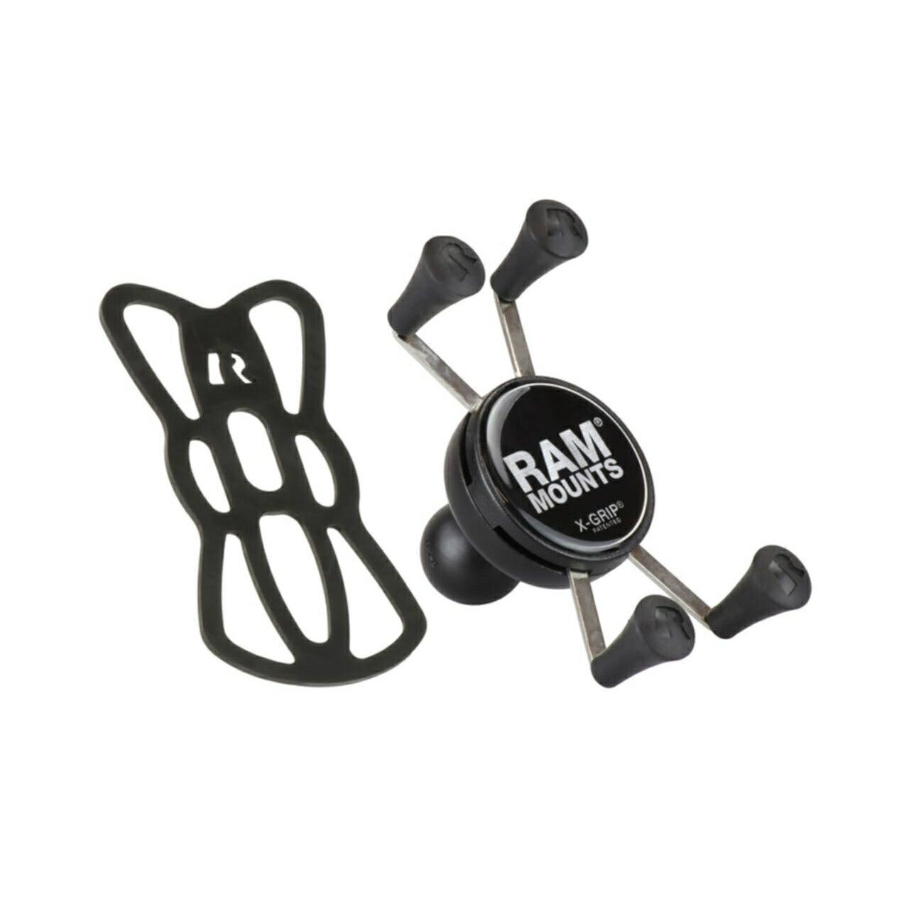 X-Grip (S) Smartphone Holder with Tether, Black, 1-inch Ball, 1 Piece